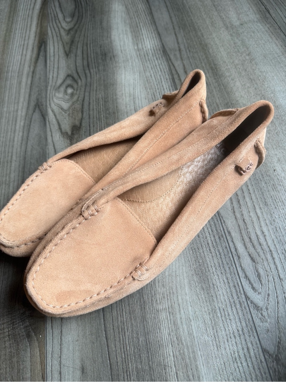 UGG Men's Suede Loafers in Light Tan